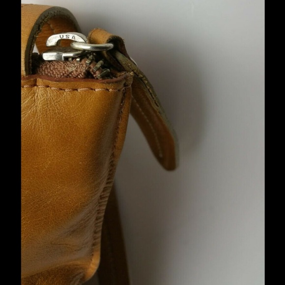 SOLD LAZARO Medium Tobacco Leather Crossbody Purse - Picture 7 of 8